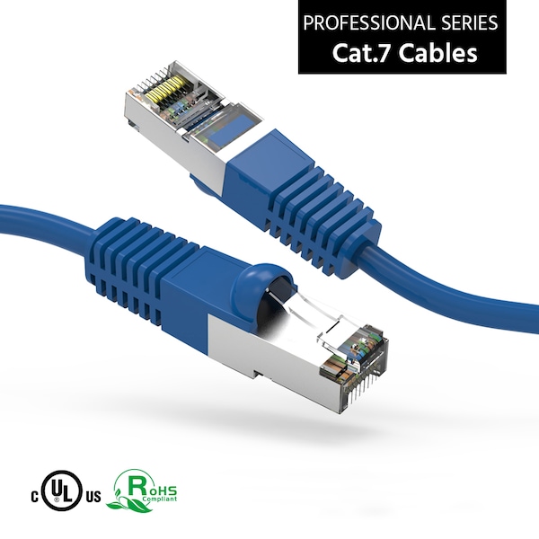 Bestlink Netware CAT7 Shielded (SSTP) 600MHz Ethernet Network Booted Cable- 9ft- Blue 100328BL